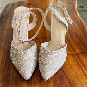 Elegant formal Sparkling Cream Heels